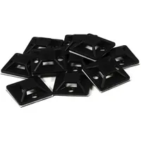 McPower Kabelsockel für Kabelbinder, 25x25mm, schwarz, selbstklebend, 10er-Pack