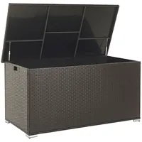 Beliani Auflagenbox Braun Rattan 155 x 75 cm 770