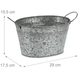 Relaxdays Zinkwanne 29 x 15,5 x 17,5 cm Silber