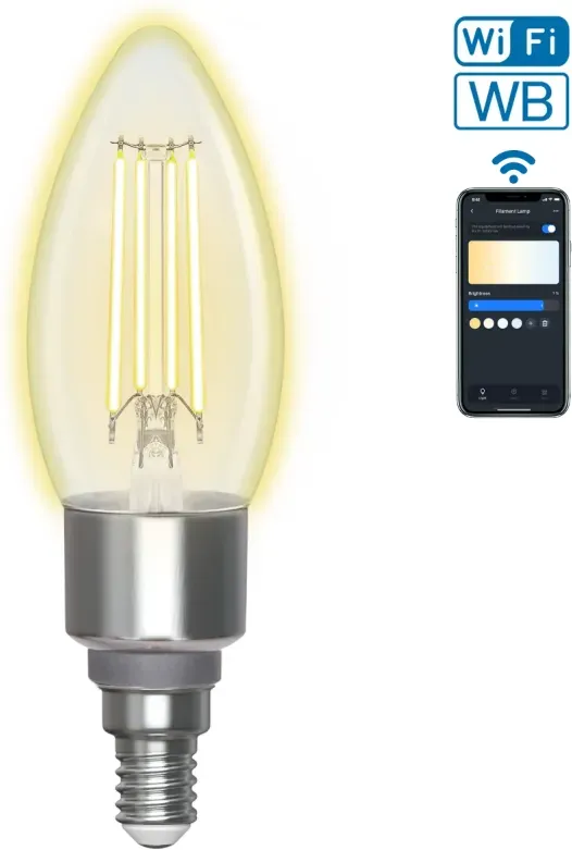 Aigostar WiFi WB Smart Filament-Glühbirne C35 E14 (Klar)