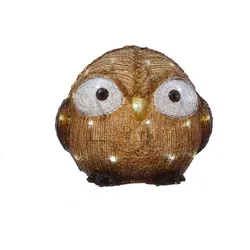 LED Eule mit offenen Augen Acryl Tierfigur Gartenfigur H: 21cm
