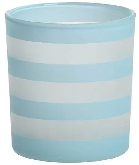 Coastal Stripe Teelichthalter hellblau