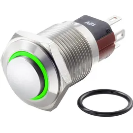 TRU Components TC-7495036 TC-GQ16-KH-11E/J/G/12V/S Vandalismusgeschützter Drucktaster 48 V/DC 2 A 1 x Aus/(Ein) tastend Grün IP65 1 St.