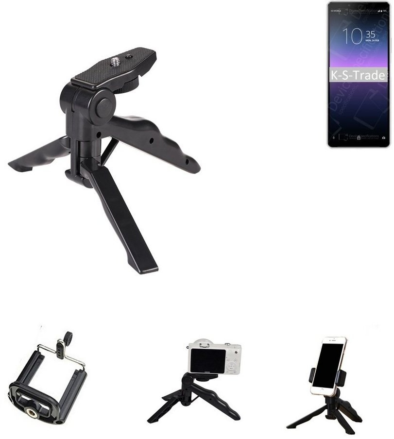 K-S-Trade für Sony Xperia 10 II Smartphone-Halterung, (Stativ Tisch-Ständer Dreibein Handy-Stativ Ständer Mini-Stativ) schwarz