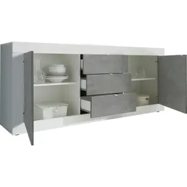 Home Affaire Basic 210 x 86 x 43 cm Weiß / Grau