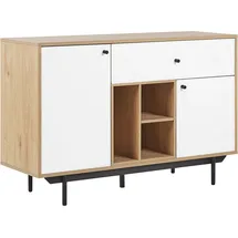 Beliani Sideboard 119 x 84 x 35 cm Braun / Weiß