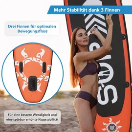 24move 24MOVE® Standup Paddle Board SUP, inkl. umfangreichem Zubehör, Paddel und Hochdruckpumpe, ROT, 366x80x15cm
