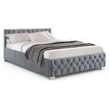 Juskys Nizza 140 x 200 cm mit Matratze grau