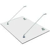 Homcom Vordach Glasvordach Türvordach Verbundsicherheitsglas VSG 304 Edelstahl Klarglas 3 Größen (150x90 cm