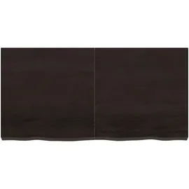 vidaXL Waschtischplatte Dunkelbraun 120x60x(2-6)cm Massivholz