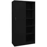 vidaXL Büroschrank mit Schiebetür Schwarz 90x40x180 cm Stahl Modell 1