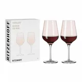 Ritzenhoff & Breker RITZENHOFF Rotweinglas 500 ml – Serie Fjordlicht Nr. 1 – 2 Stück mit Farbverlauf Peach – Made in Germany