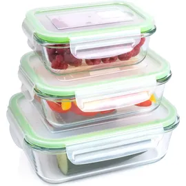 Alpina Frischhaltedose Glas grün 1,05 l 12-teiliges Set