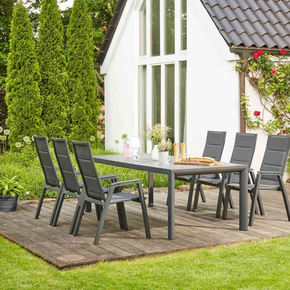 Garten-Essgruppe »Milano«, (7 tlg.), anthrazit + anthrazit + anthrazit, , 26535210-0