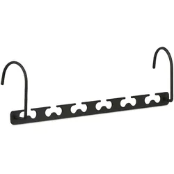 Relaxdays Raumsparbügel 6er Set, für 12 Bügel, waagerecht, senkrecht, platzsparende Kleiderbügel, 26 cm, Metall, schwarz