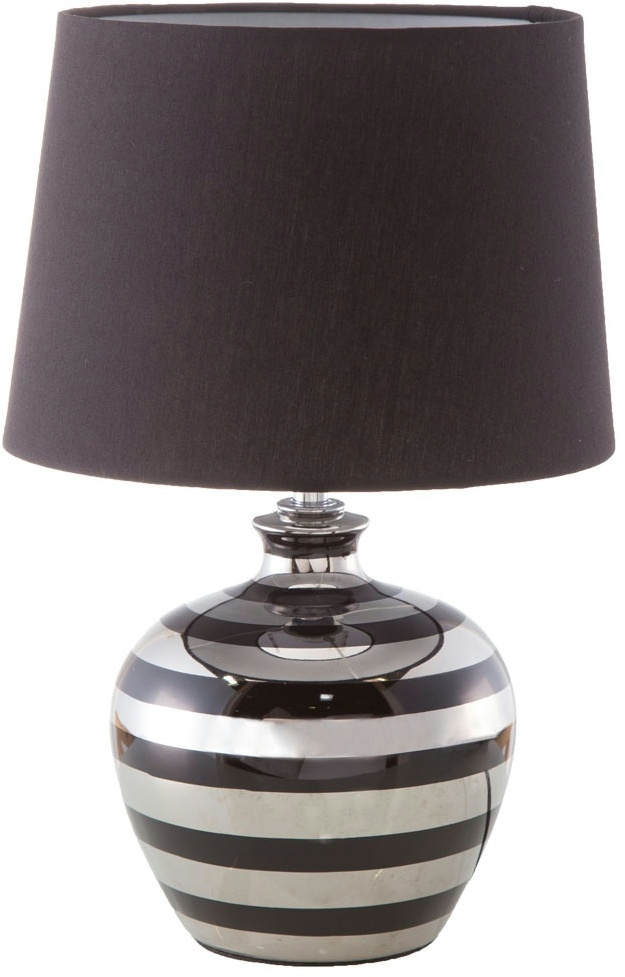 Nino Leuchten Design Tisch Lampe Keramik Wohn Zimmer Beleuchtung Textil Leuchte schwarz silber Nino 52200144