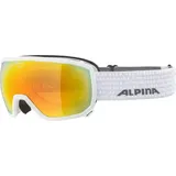 Alpina SCARABEO Q-LITE - Verspiegelte, Kontrastverstärkende OTG Skibrille Mit 100% UV-Schutz Für Erwachsene, white, One Size