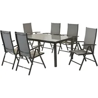 Merxx Amalfi Set 7tlg., 6 Klappsessel, Tisch 150 x