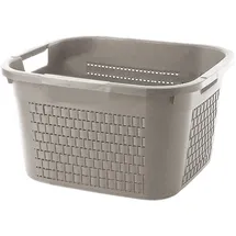 Rotho Sundis Country Wäschekorb in Rattan - Optik, Kunststoff (PP), cappuccino, 22 Liter (43,5 x 33,5 x 22,2 cm)