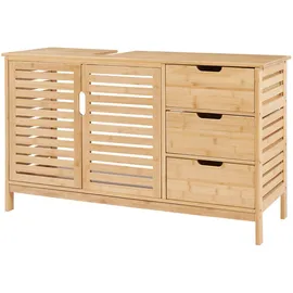 [en.casa] Waschbeckenunterschrank 2 Türen und 3 Schubladen 100 x 60 x 35 cm Beige