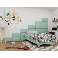 Mirjan24 Boxspringbett Lux für Wandpaneel, Einzelbett mit Matratze, Schlafzimmer (Farbe: Manila 11, Größe: 120x200 cm)
