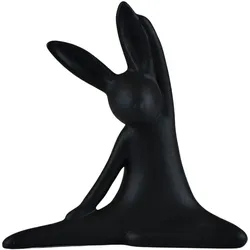 Osterhase AM DESIGN "Yoga-Hase aus Porzellan", schwarz, B:6,5cm H:15,5cm, Porzellan, Dekofiguren, schwarz oder weiß, in verschiedenen Größen