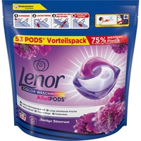 Lenor Color Waschmittel Pods All-in-1, 53 Waschladungen, Lenor Amethyst Blütentraum mit Ultra Reinigungskraft