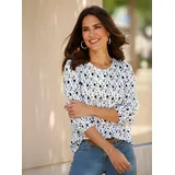 Classic Basics Sieh an! 3/4-Arm-Shirt in ecru-bleu-bedruckt | Gr.: 52