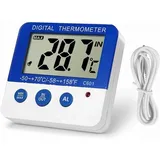Kühlschrank-Gefrierschrank-Thermometer, Max/Min-Speicher, Alarmeinstellungen für hohe und niedrige Temperaturen mit LED-Anzeige, digitales