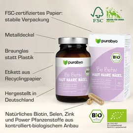 Purabyo BIO Biotin Haut, Haare, Nägel Kapseln 60 St.
