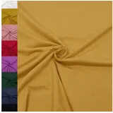 MAGAM-Stoffe Stoff "Elias", Sweatstoff innen angeraut weich uni einfarbig ÖKO-TEX Meterware 50cm gelb