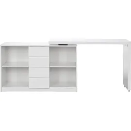 vente-unique Kinderschreibtisch PAVELO MDF 360° drehbar weiß