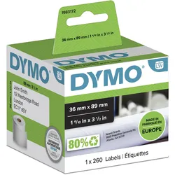 DYMO® Original Etikett für LabelWriterTM, Adressen - weiss - permanent haftend, 1 x 260 Etiketten
