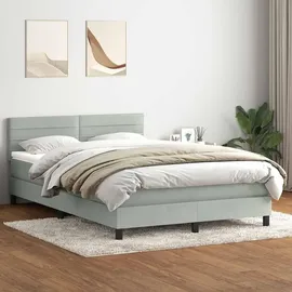 vidaXL Boxspringbett 160 x 220 cm Hellgrau