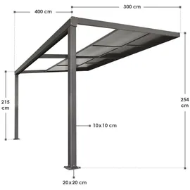 Juskys Terrassendach Jakarta 4 x 3 m grau