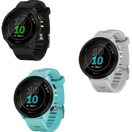 Garmin Forerunner 55 mit Silikon-Wechselarmband türkisblau/schwarz