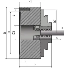 Optimum Drehfutter Stahl Ø 100 mm einzelspannend