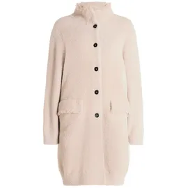 Amber & June Winter-Strickjacke mit aufgesetzter Brusttasche in Light Sand | Gr.: 42