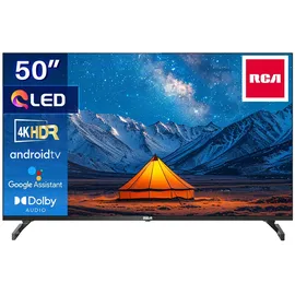 RCA Android Smart TV | QLED 4K UHD | 50 Zoll/127 cm | Rahmenlos Design | Tripple Tuner DVB-T/T2/S/S2/C | HDMI x3, USB x2, CI+ | Sprachsteuerung & Streaming-Apps | Montiert in Eindhoven | RAQ50UN1
