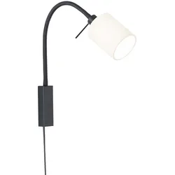 Wandleuchte Bettleuchte Wandlampe Schlafzimmerlampe beweglich Textil weiß