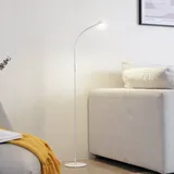 LINDBY LED-Stehleuchte Maori, weiß, Metall, dimmbar