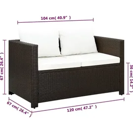 vidaXL Gartenset 3-tlg. braun