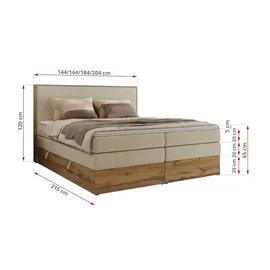 MKS Meble Wood Classic King 180 x 200 cm H4 Creme