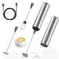 paryou Elektrischer Milchaufschäumer, Wiederaufladbarer USB-Milchaufschäumer, Mini-Schläger, Edelstahl-Mixer für Kaffee, Sahne, Cappuccino,