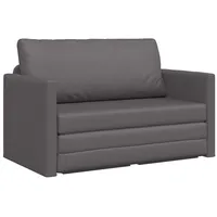 vidaXL Boden Schlafsofa 2-in-1 Grau 124x71x78 cm Kunstleder