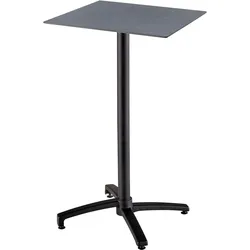 Oviala Business Set Stehtisch Laminat grau und 2 Hochstühle grau