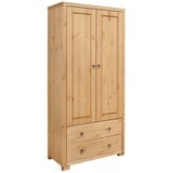 Home Affaire Kleiderschrank »Gotland«, Breite 80 cm, Höhe 178 cm, aus massiver Kiefer, FSC®, beige