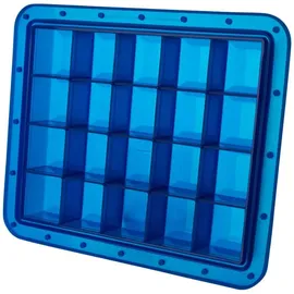 LURCH 240760 Ice Former Arctic Würfel 4cm blau Eiswürfelform für 20 Eiswürfel mit Deckel blau