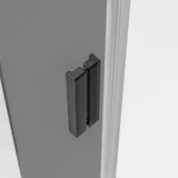 nextrend - gmbh NT806 FLEX Nischendusche mit Schiebetür 150 x 200 cm Schwarz matt Nano graues Glas