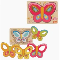 GoKi 57305 - Schichtenpuzzle Schmetterling, 5-lagiges Puzzle, Holz